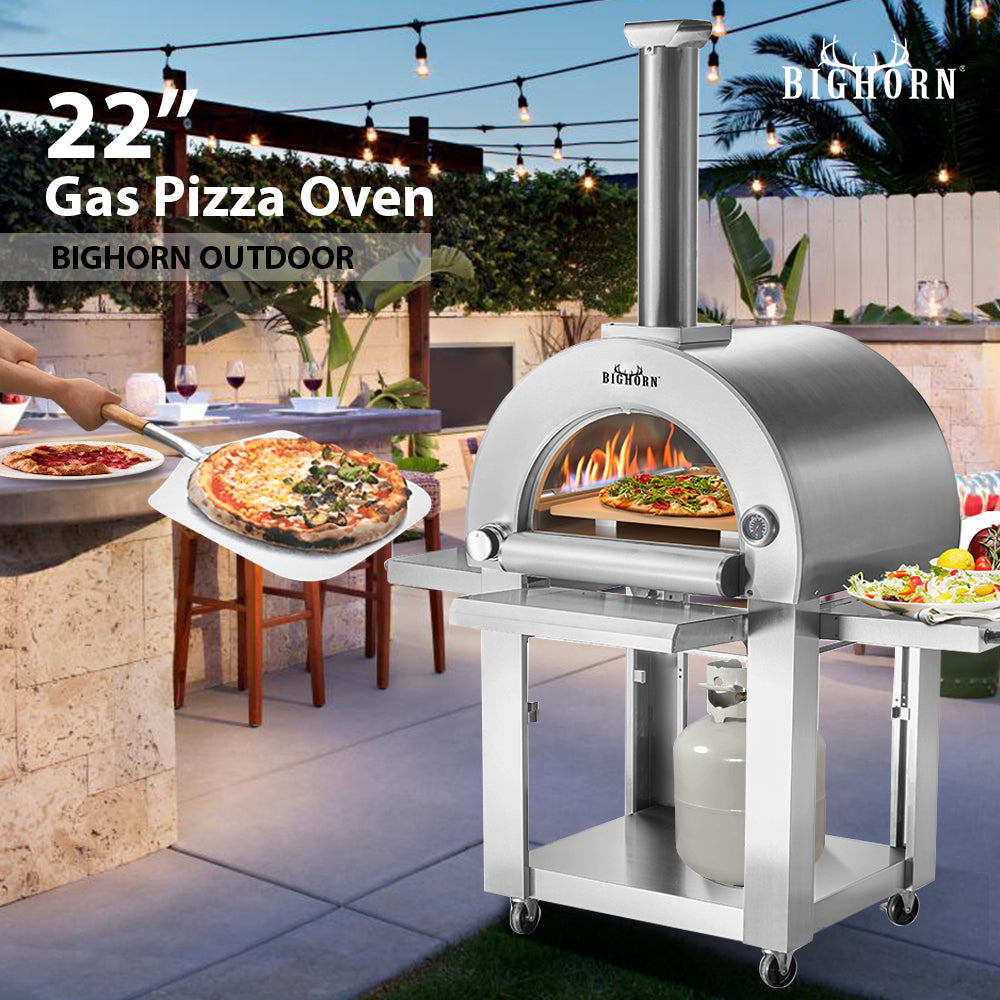 Big Horn Outdoors Stainless Steel Freestanding Propane Pizza Oven
