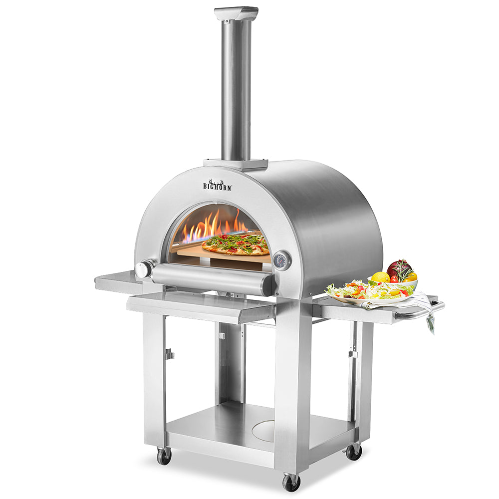 Big Horn Outdoors Stainless Steel Freestanding Propane Pizza Oven