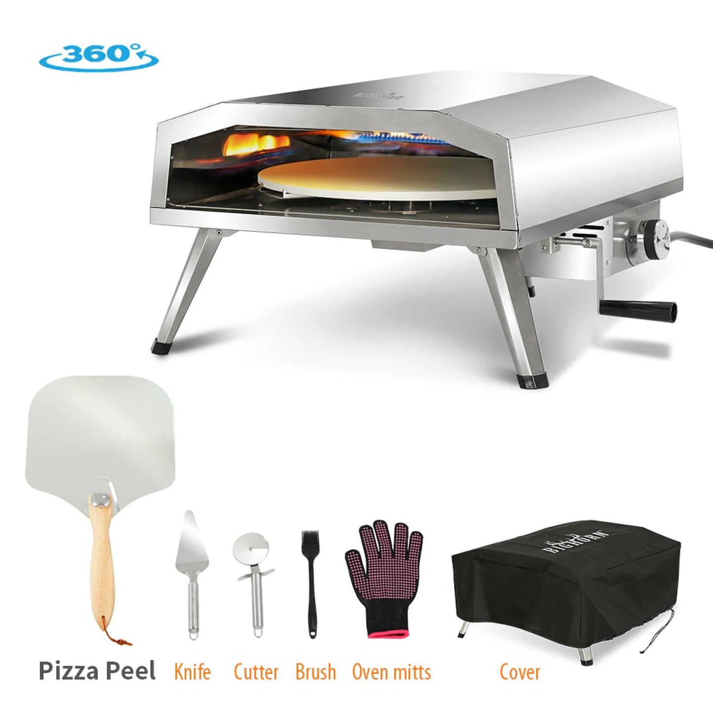 16 in. Propane Pizza Oven, w/Rotating Pizza Stone