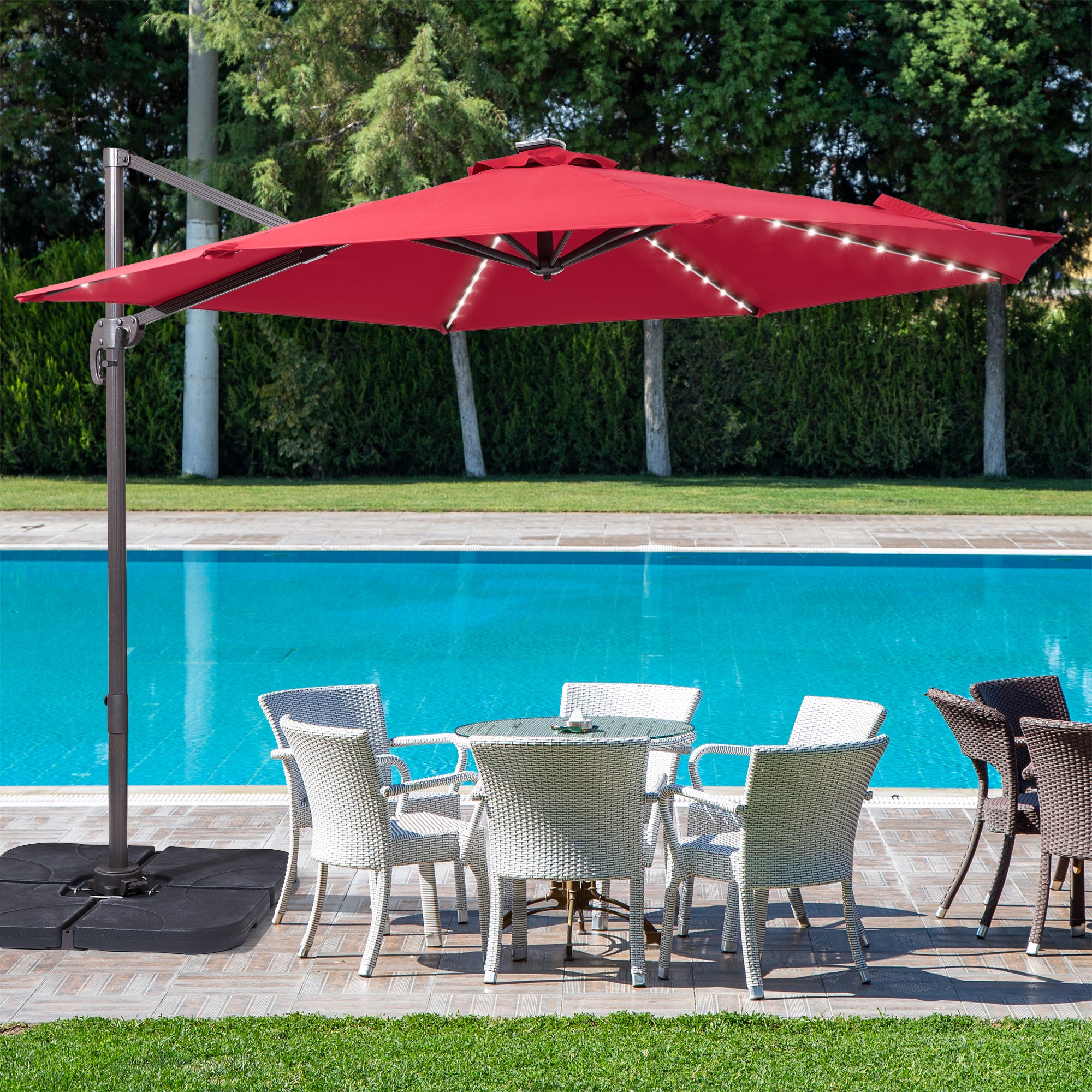 10 FT Solar-Powered LED Lights Patio Cantilever Umbrella – grillncomfort 10 FT Solar-Powered LED Lights Patio Cantilever Umbrella – grillncomfort