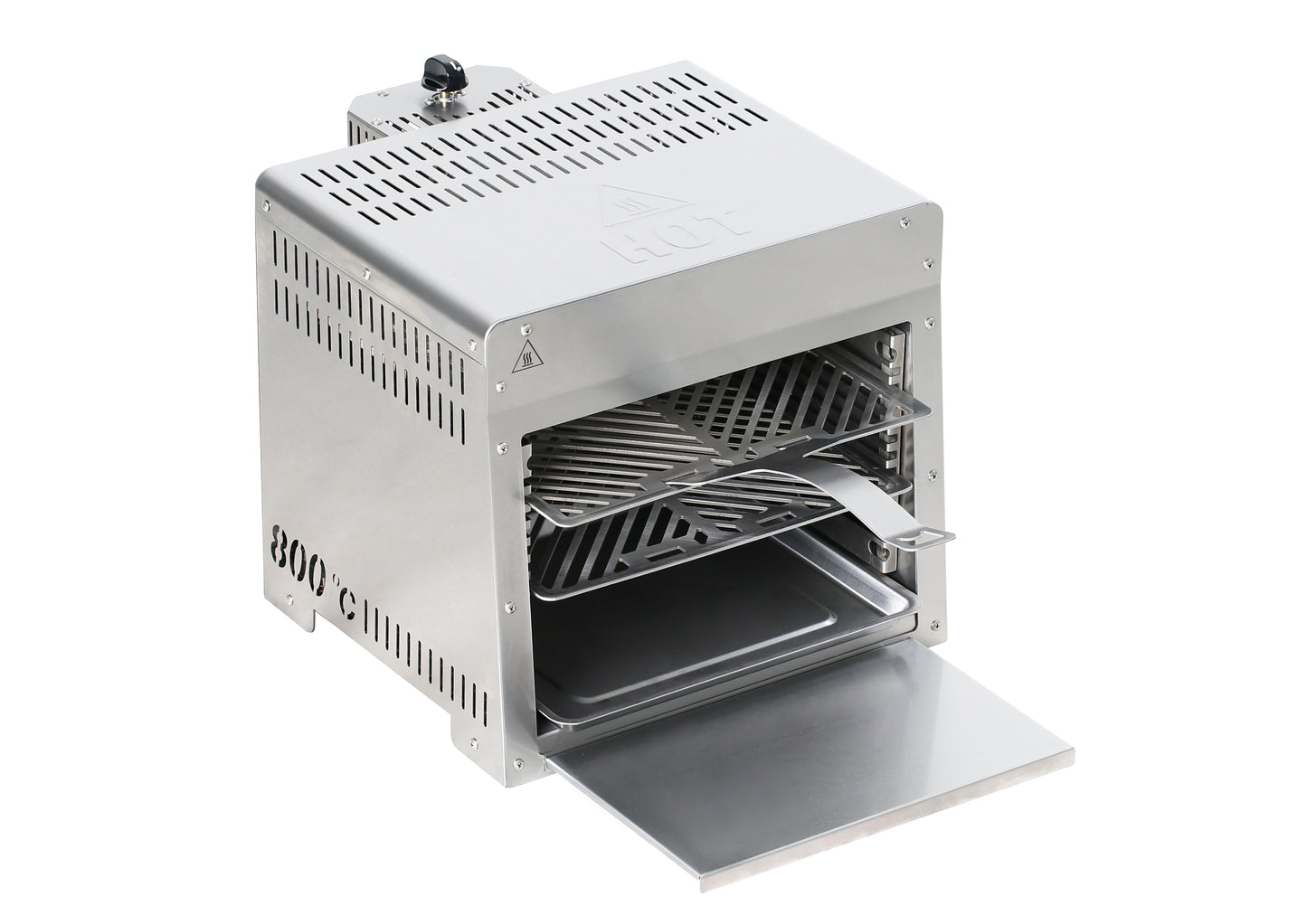 Outdoor Portable Infrared Propane Gas Grill, Tabletop Cooking Steak Grill 15 in. Stainless Steel with Cooking Grid