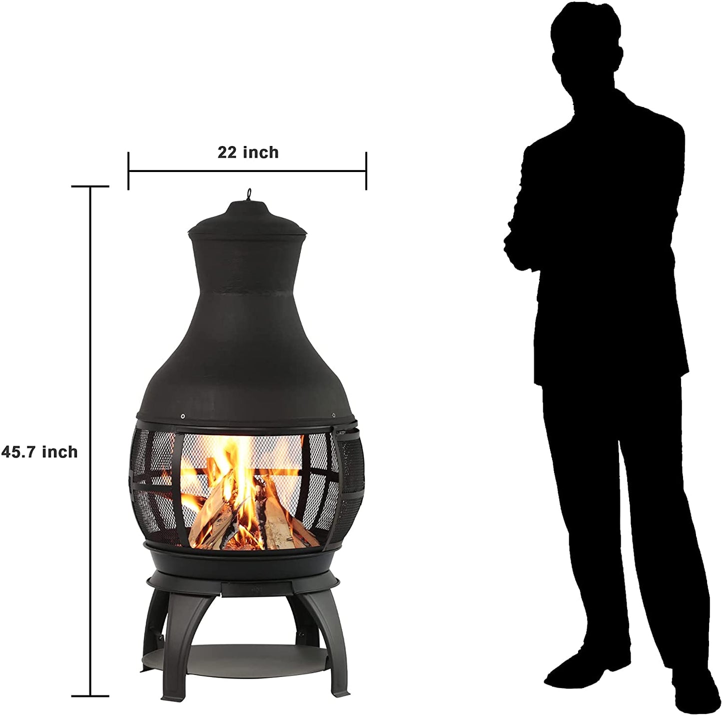 45” Cast Stone Wood Burning Chimnea