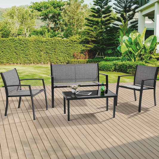 4 Piece Sling Patio Conversation Set