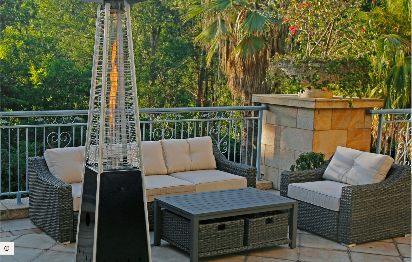 Gas Propane Standing Heater, Pyramid Flame Outdoor Heater