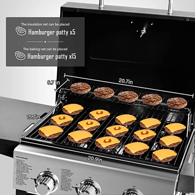 3 Burner Black and Stainless Steel BBQ