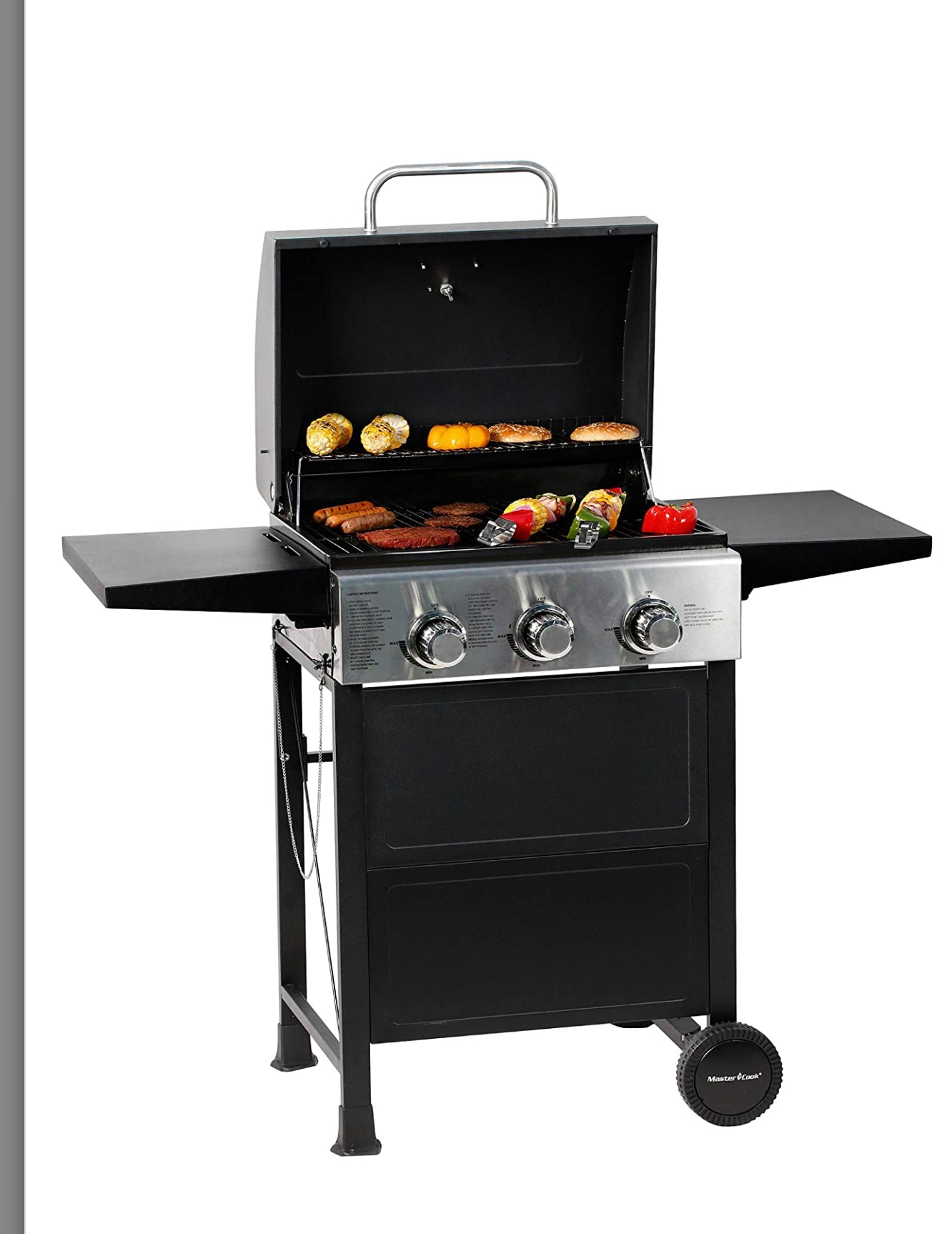 3 Burner Black and Stainless Steel BBQ