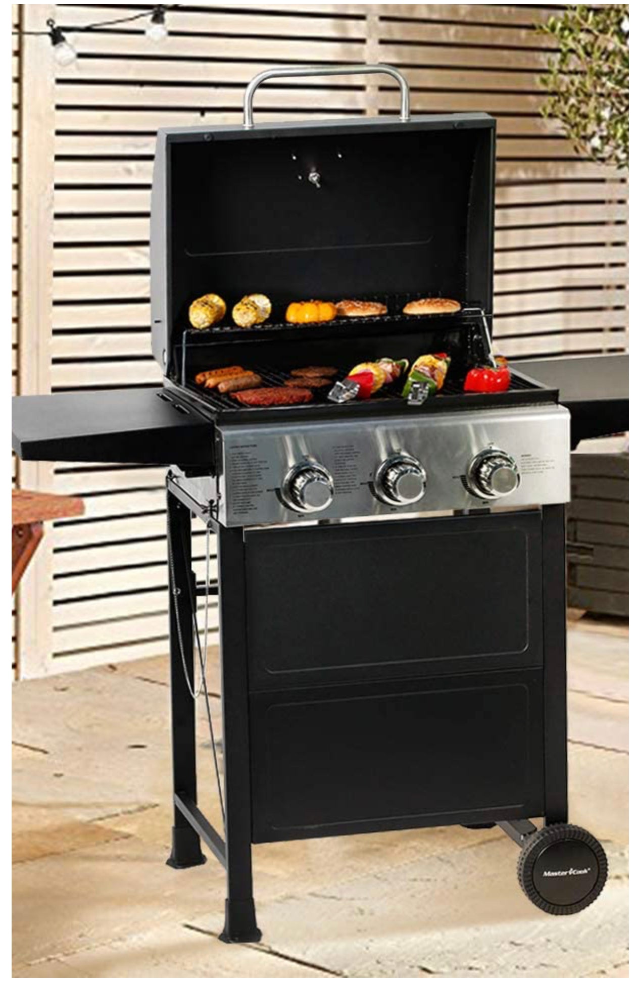 3 Burner Black and Stainless Steel BBQ