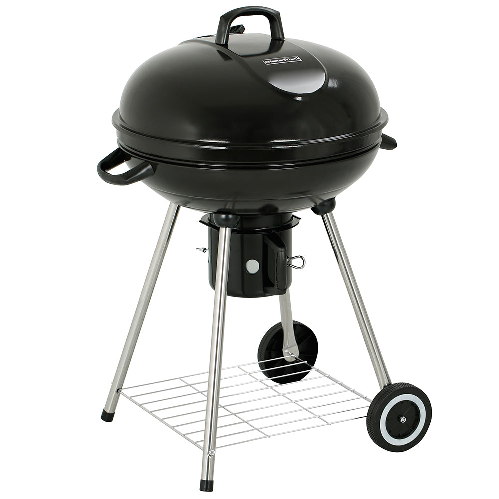 22 in. Charcoal Grill Round With Wheels - Outdoor Barbecue Grill For Camping Tailgating and Patio- Kettle Grill