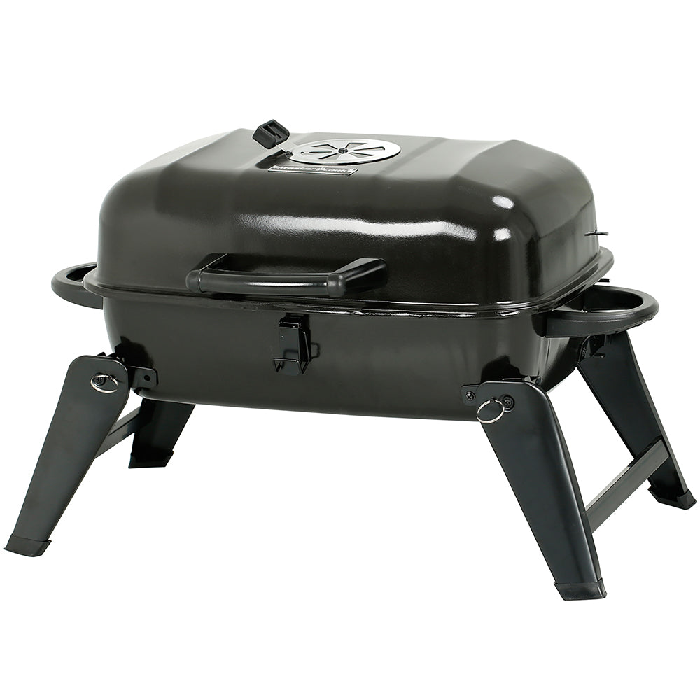 17 In. Portable Grill, Charcoal Grill, Folding Tabletop Grill in Black