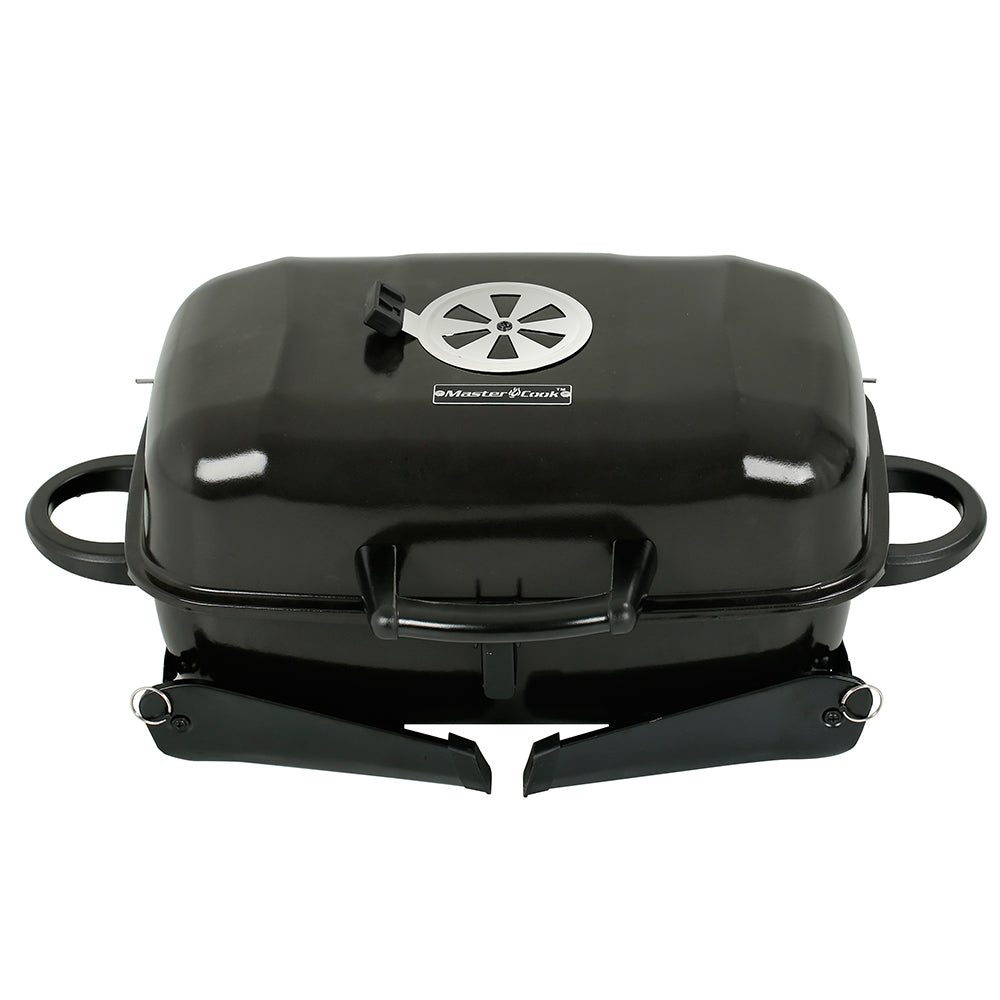 17 In. Portable Grill, Charcoal Grill, Folding Tabletop Grill in Black