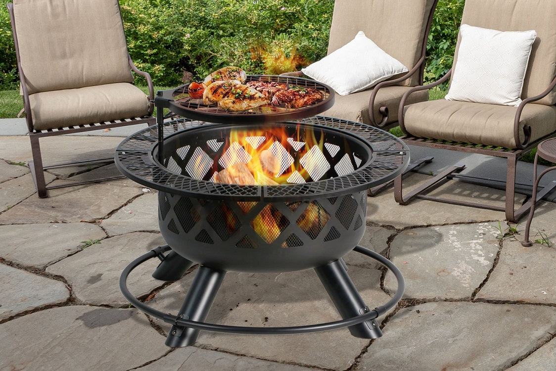 32” Wood Fire Pit w/ Grill