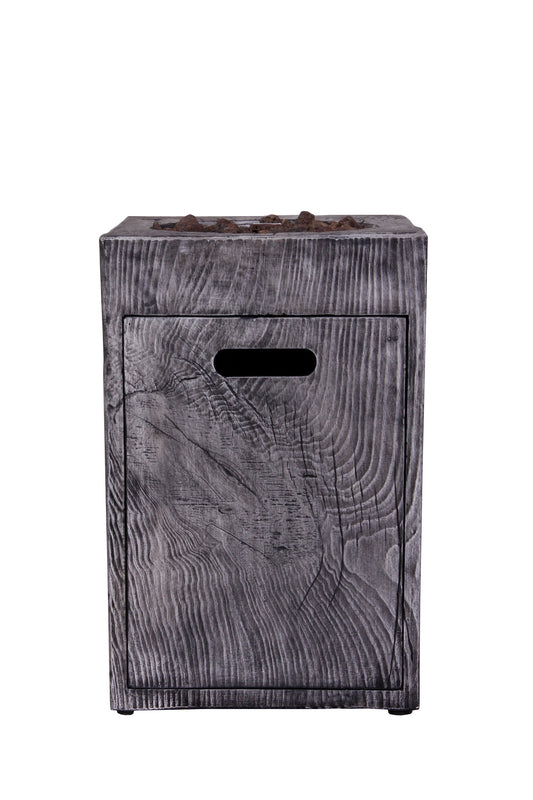 Outdoor Propane Fire Pit, 30000 BTU Column Propane Fire Pit, Wood-Look Surface