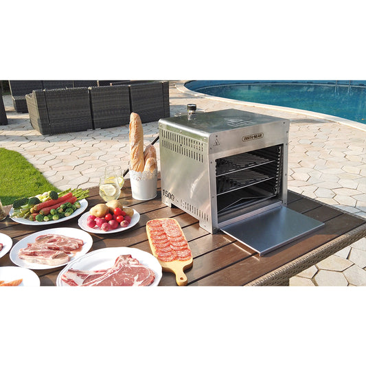 Outdoor Portable Infrared Propane Gas Grill, Tabletop Cooking Steak Grill 15 in. Stainless Steel with Cooking Grid