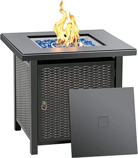 28" Fire Table with Four Stackable Chairs