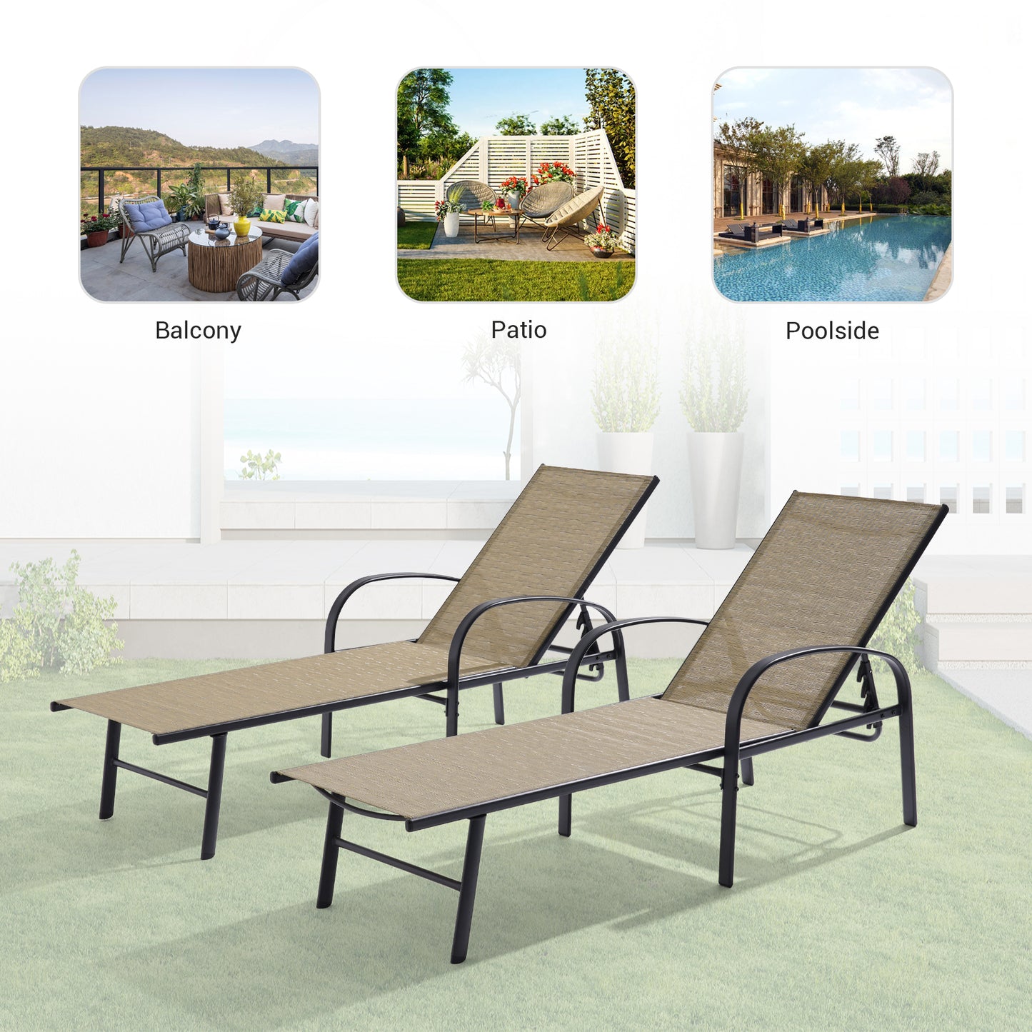 Outdoor Lounge chair Set of 2