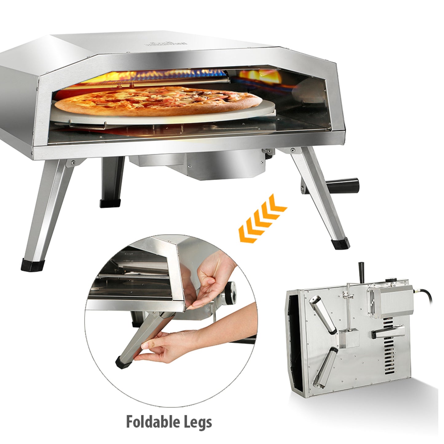 16 in. Propane Pizza Oven, w/Rotating Pizza Stone