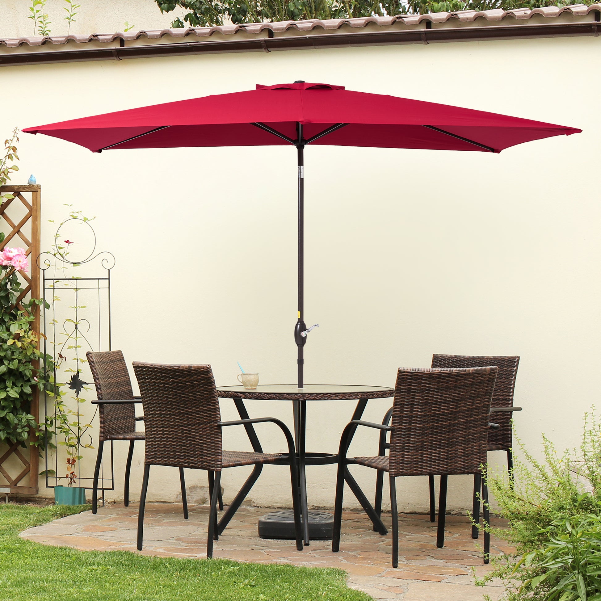 6.5' x 10' rectangular patio umbrella 10 x 6.5 ft Rectangular Patio Umbrella – grillncomfort