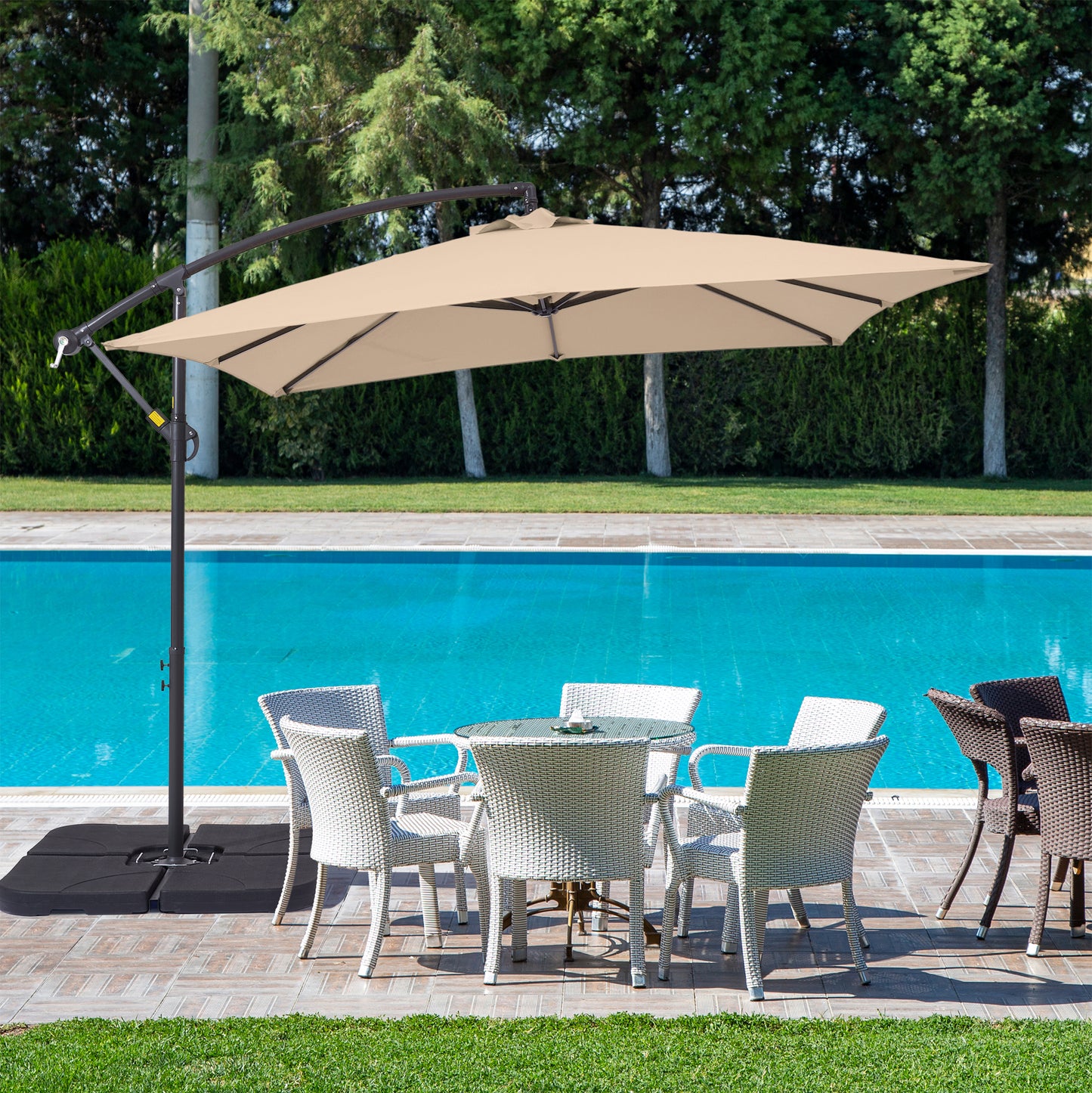 8.2*8.2 FT Square Patio Banana Umbrella