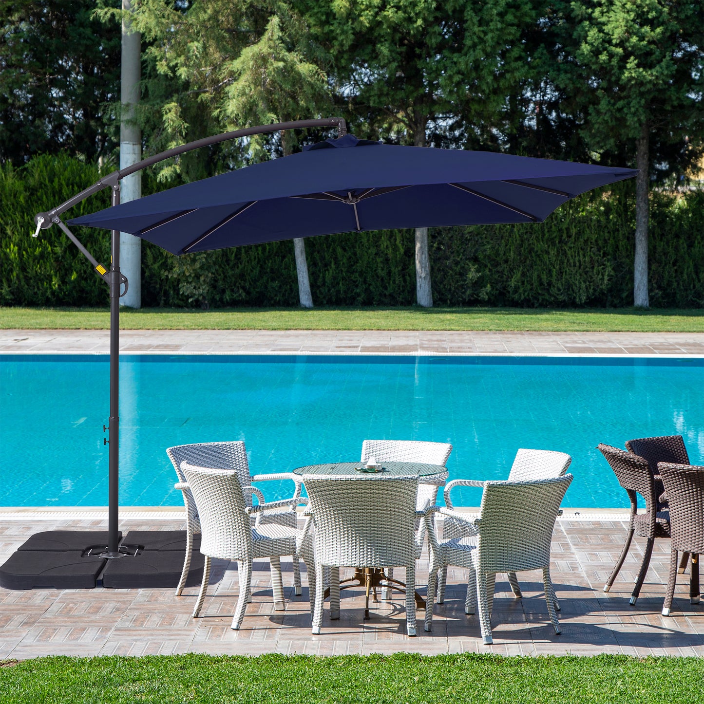 8.2*8.2 FT Square Patio Banana Umbrella