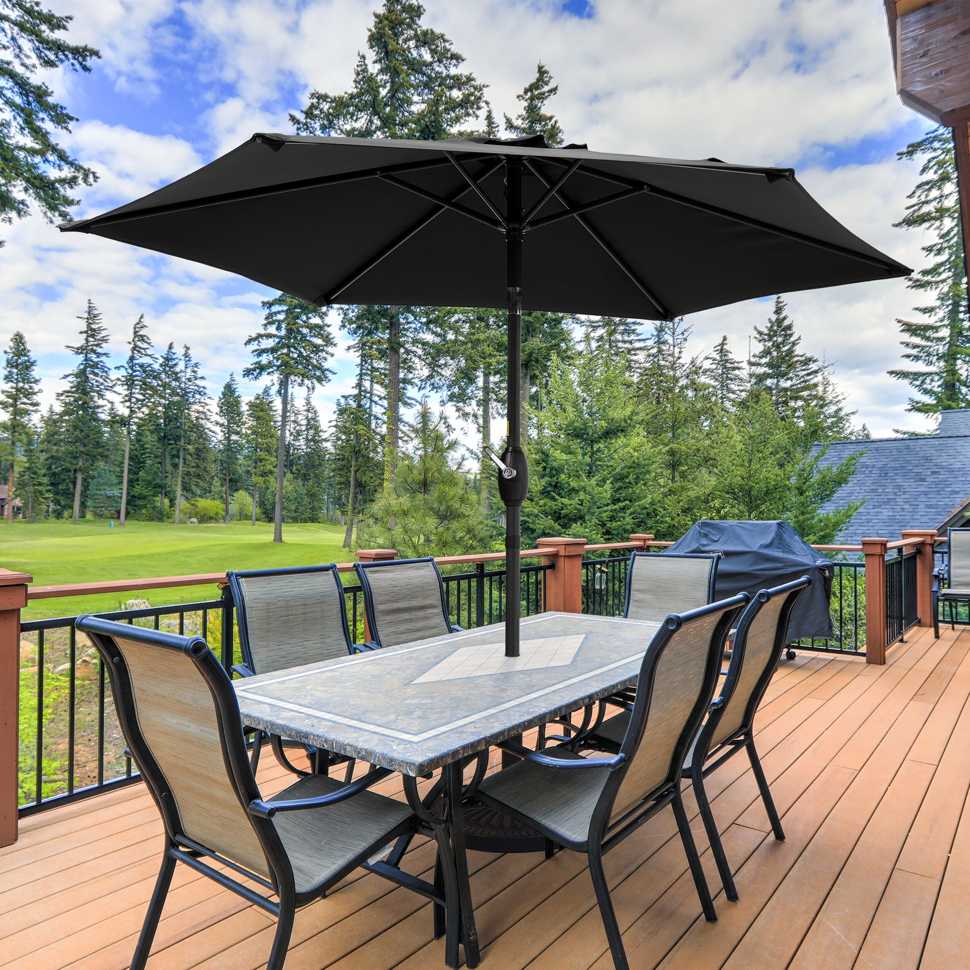7.5 ft square patio umbrella Giantex 5 Umbrella, Outdoor Table w/ 4 Sturdy Ribs, Solid Steel Pole, Quick-Release Push Button, Weatherproof Canopy, Ideal for Poolside, Market, Backyard : Patio, Lawn & Garden White / PAT8407Top Pole Height SAFAVIEH Outdoor Naima Valance 7.5