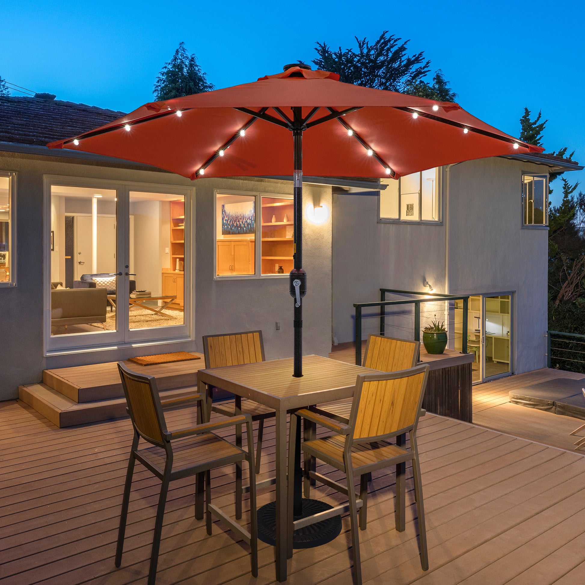 7 foot patio umbrella with lights Amazon.com : FRUITEAM Solar Outdoor LED Umbrella 1/2 FT Table Umbrella Patio Umbrella with with Sturdy Ribs/Crank and Tilt Adjustment for Garden/Poolside/Backyard, : Patio, Lawn & Garden which powers the lights along the umbrella ribs for hours without the need for electricity Yescom Battery-powered Umbrella Lights with