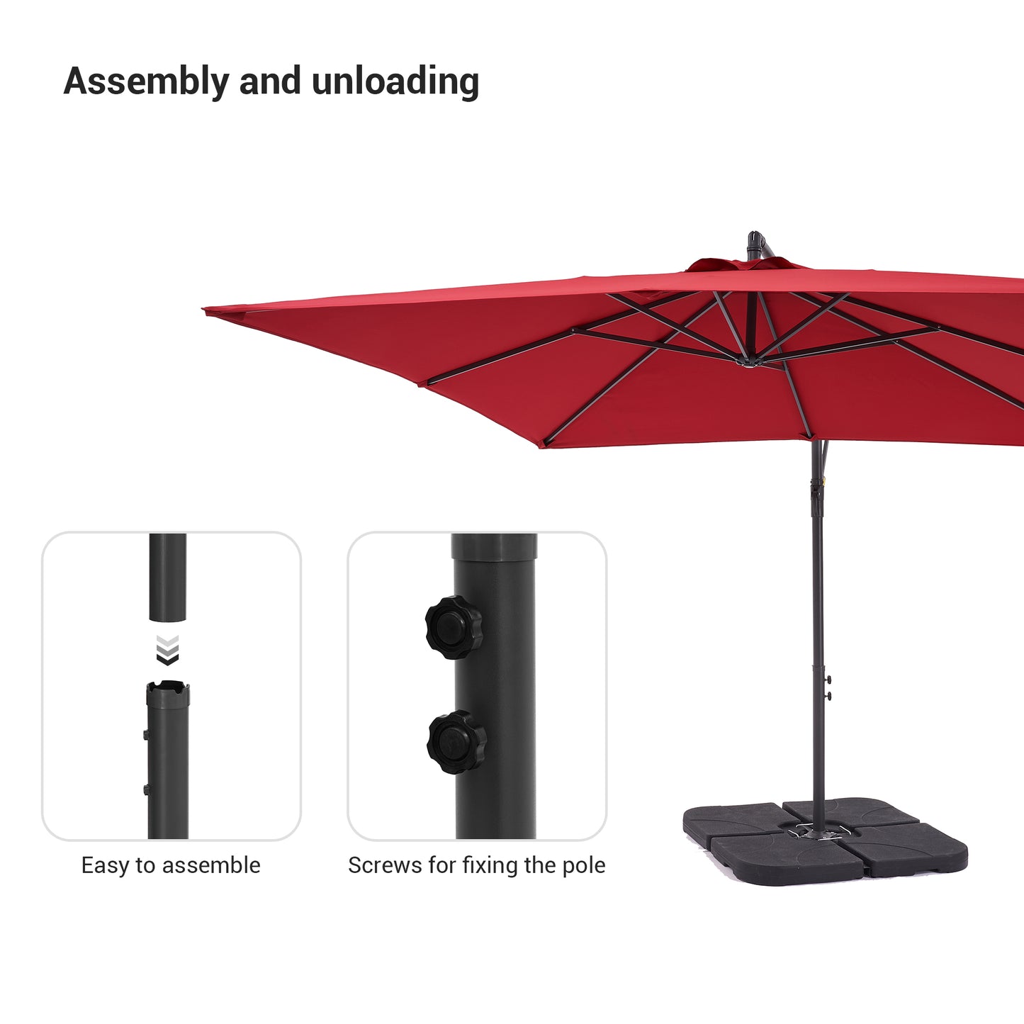 8.2*8.2 FT Square Patio Banana Umbrella