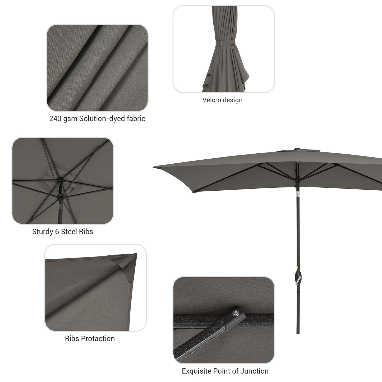 10 x 7 ft Patio Umbrella