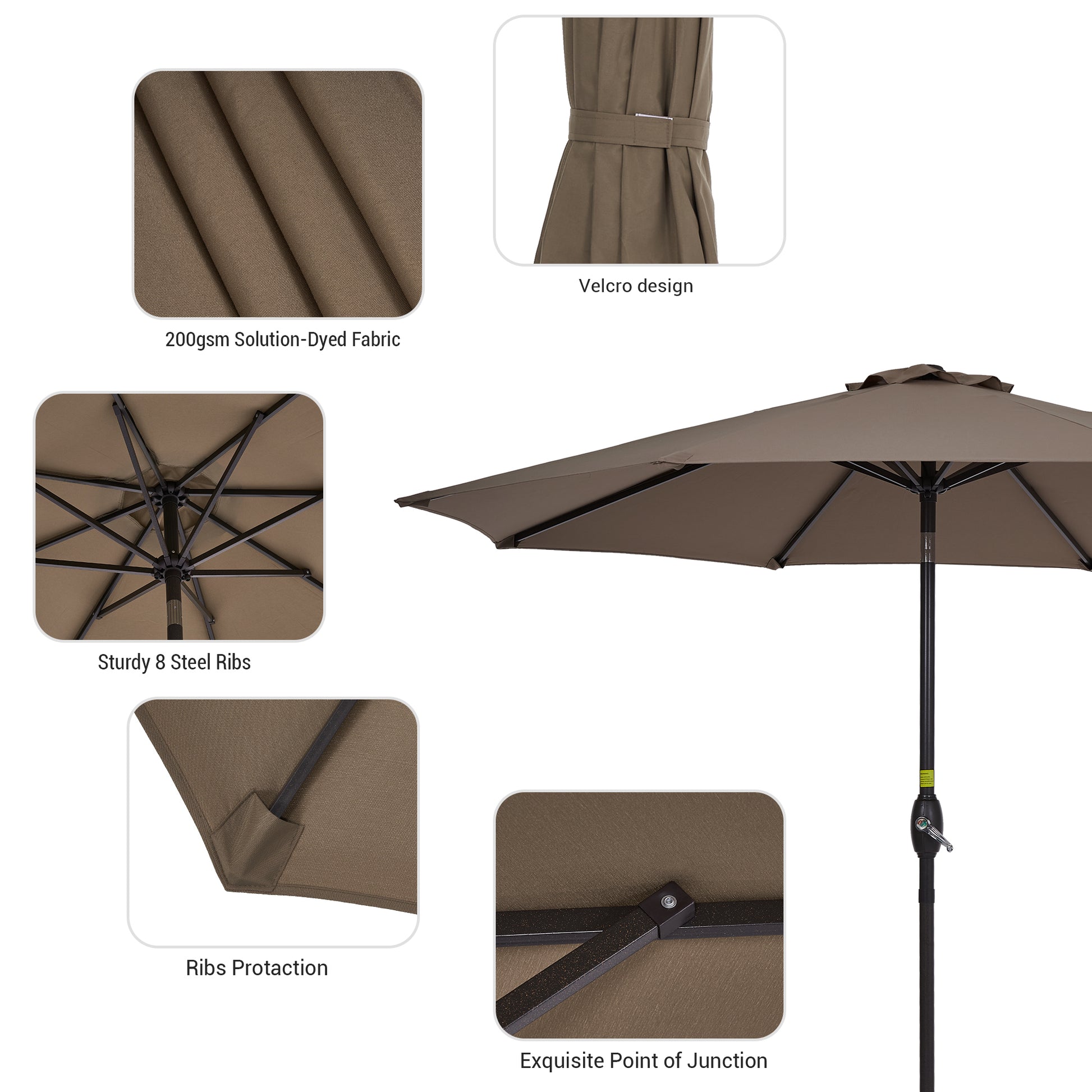 9 ft aluminum patio umbrella in chili 9 ft Aluminum Patio Umbrella – grillncomfort