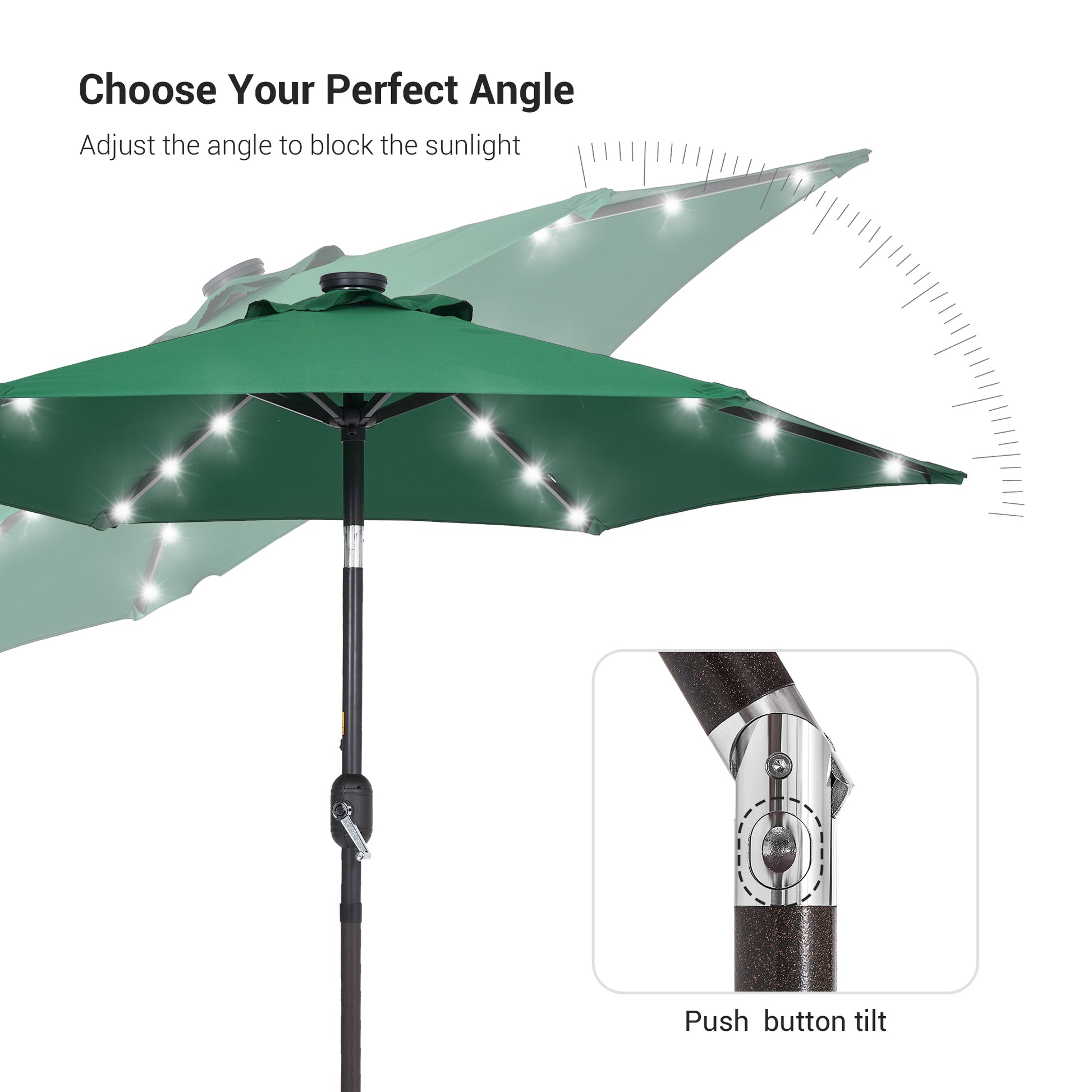 7.5 solar patio umbrella 7.5 ft Solar-Powered LED Lights Patio Umbrella – grillncomfort